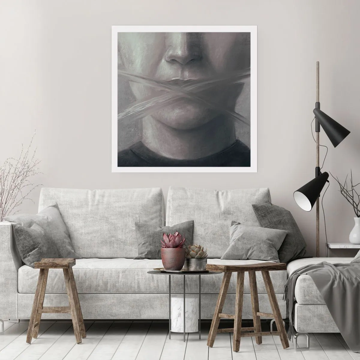 Plakat - Ani słowa - 50x50 cm