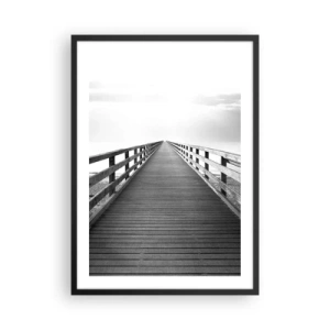 Plakat w czarnej ramie - Czarno-biały pomost prowadzący w nieskończoność - 50x70cm - W siną dal… - Nowoczesna dekoracja ścienna do salonu i sypialni ARTTOR