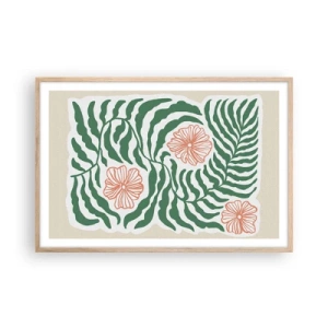 Plakat w ramie jasny dąb - Rozkwitłe w zieleni - 91x61 cm