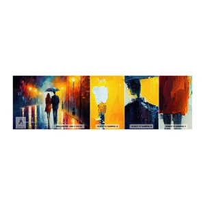 Fototapeta Próbka Samoprzylepna Deluxe Sticker - Razem – kolorowa noc - Para, Romantyczny, Spacer - 100x30 cm