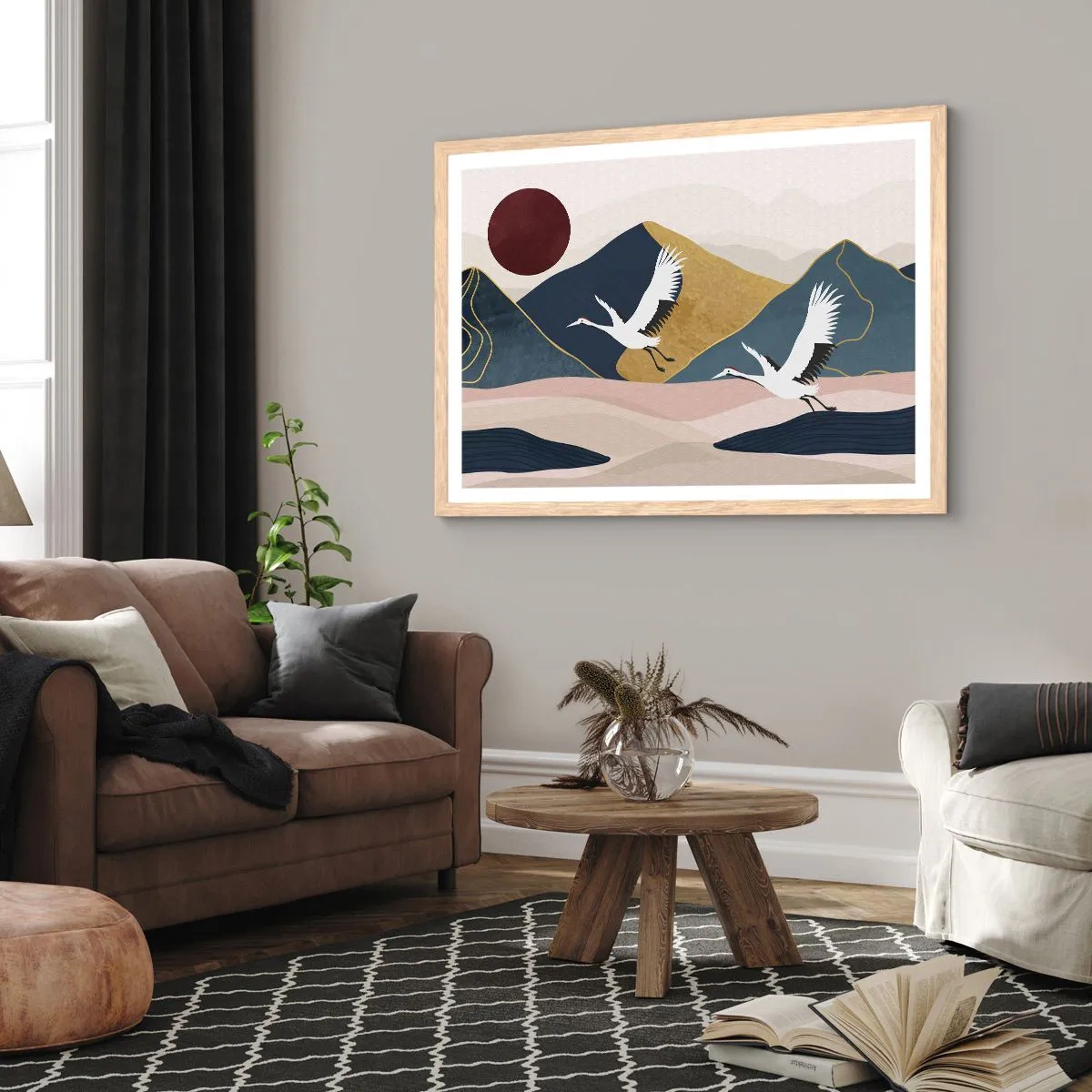 Plakat w ramie jasny dąb - I znowu ZLECIAŁ dzień - 50x40 cm