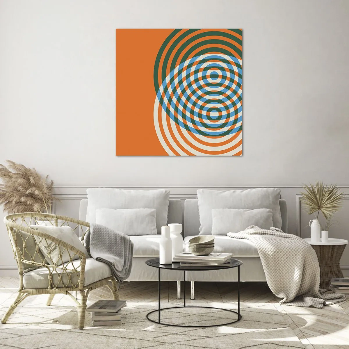 Obraz na szkle - Abstrakcyjna wariacja kolista - 40x40 cm