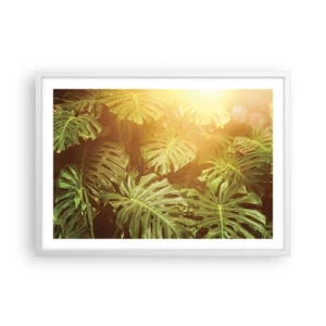 Plakat w białej ramie - W zieloność wstąpić… - 70x50 cm