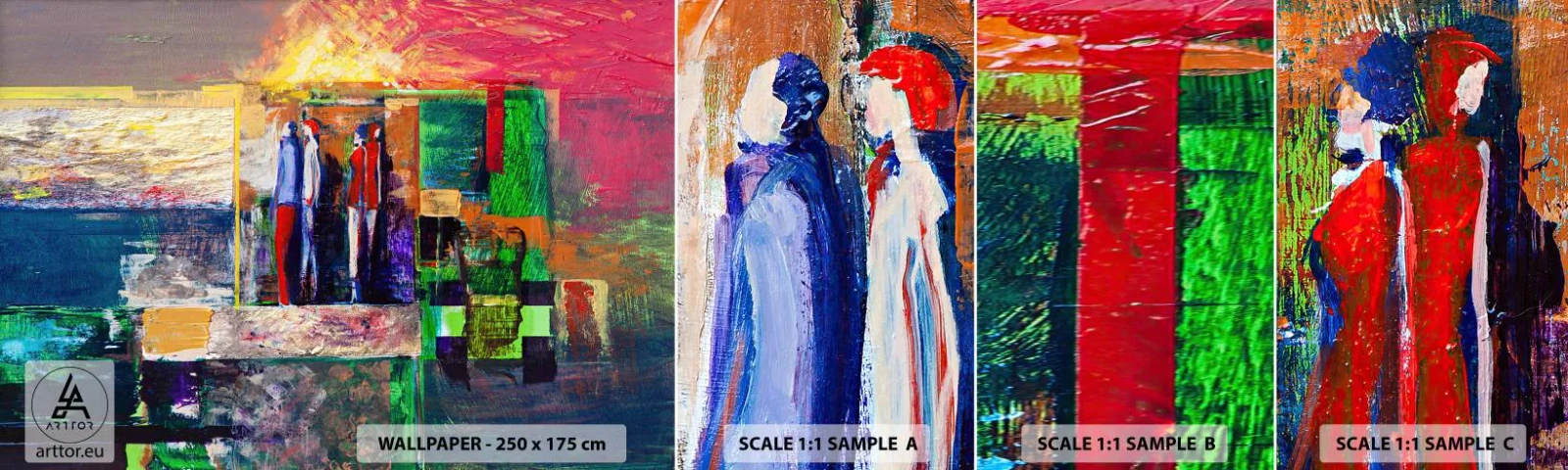 Fototapeta Próbka Samoprzylepna Deluxe Sticker - Relacje i emocje - Abstrakcja, Ludzie, Sztuka - 100x30 cm