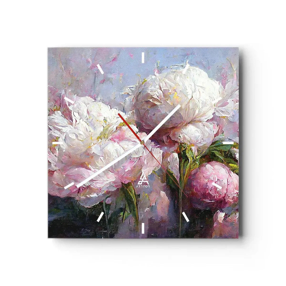 Zegar ścienny - Kipiący życiem bukiet - 40x40 cm