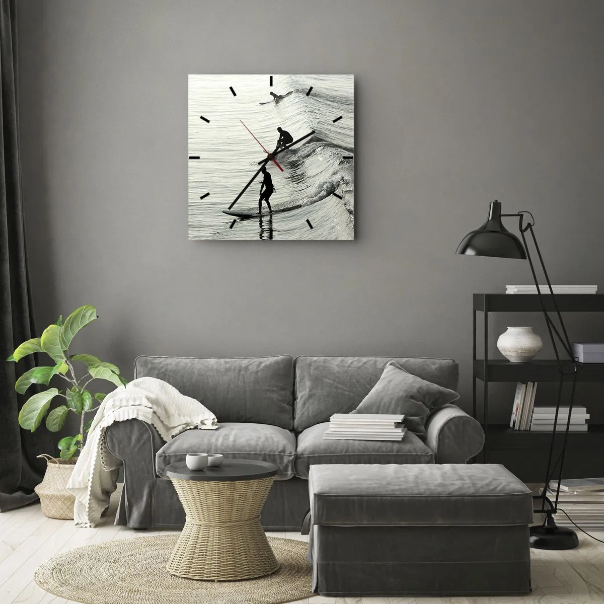 Zegar ścienny - Na spotkanie fali - 40x40 cm