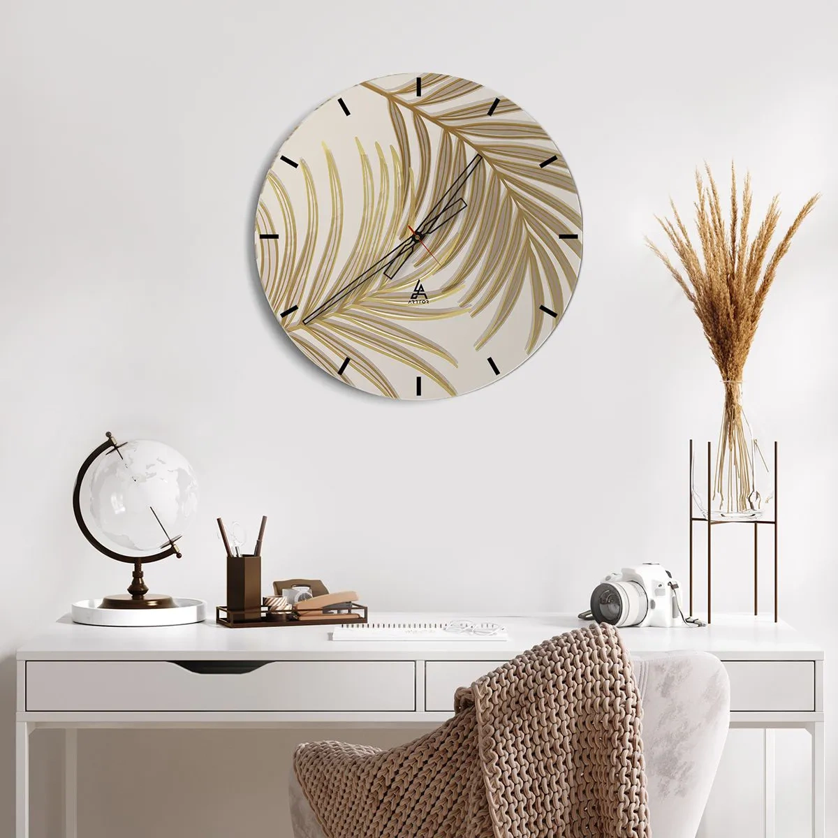 Zegar ścienny - Złota Palma! - 40x40 cm