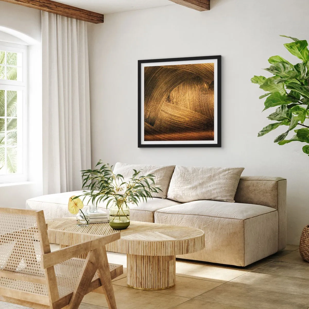 Plakat w czarnej ramie - W złotym labiryncie - 60x60 cm