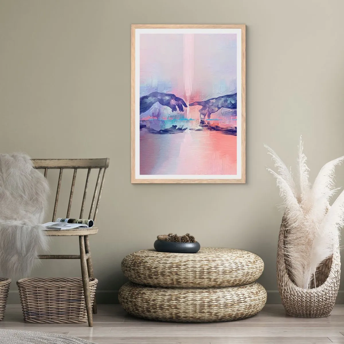 Plakat w ramie jasny dąb - Boska iskra życia - 70x100 cm