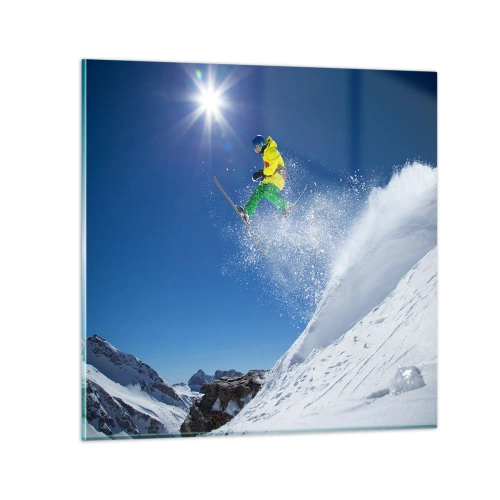 Obraz na szkle - Tańczący z górami - 50x50 cm