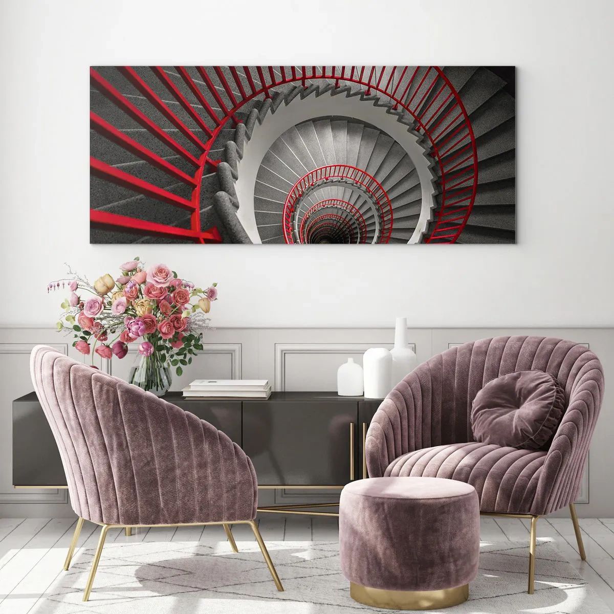 Obraz na szkle - Zabawy architektury - 100x40 cm