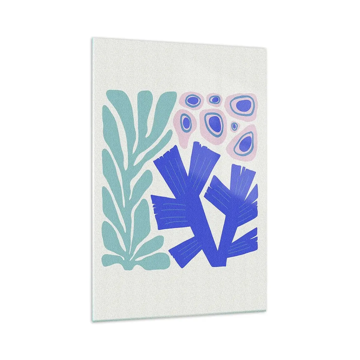 Obraz na szkle - Abstrakcyjne morskie rośliny w nowoczesnym graficznym stylu - 70x100cm - Podwodny ogród - Nowoczesna dekoracja ścienna do salonu i sypialni ARTTOR