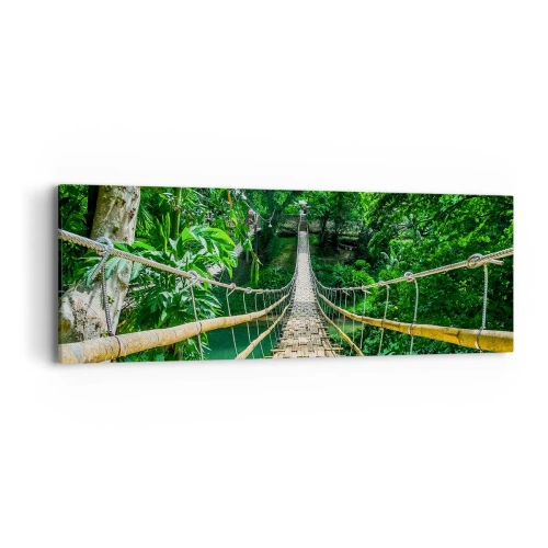 Obraz na płótnie - Małpi most nad zielenią - 90x30 cm