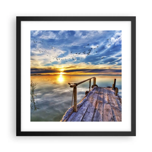 Plakat w czarnej ramie - Wiatr idzie na spoczynek - 40x40 cm