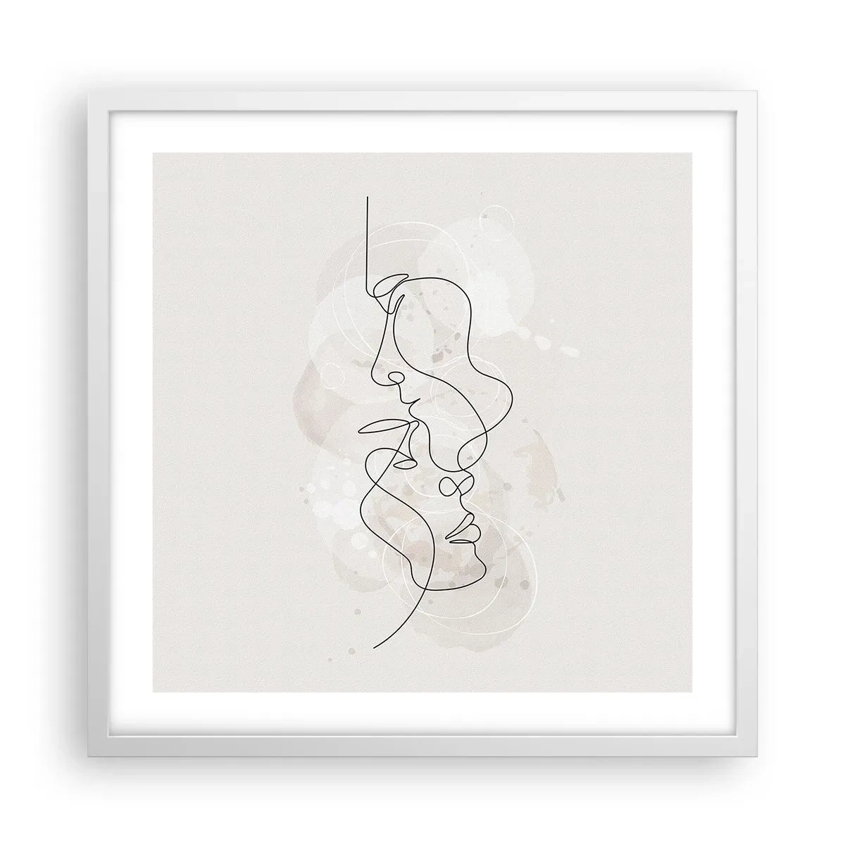 Plakat w białej ramie - Splątani w uścisku - 50x50 cm