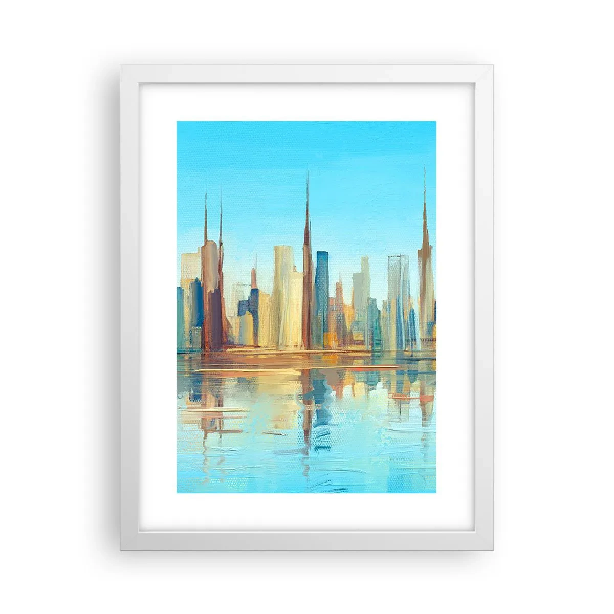 Plakat w białej ramie - Słoneczna metropolia - 30x40 cm