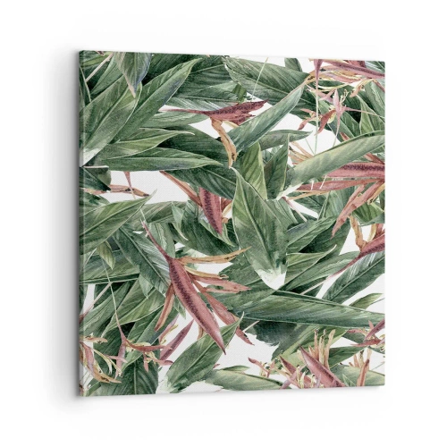 Obraz na płótnie - Szmaragdowo-liliowy gąszcz - 60x60 cm