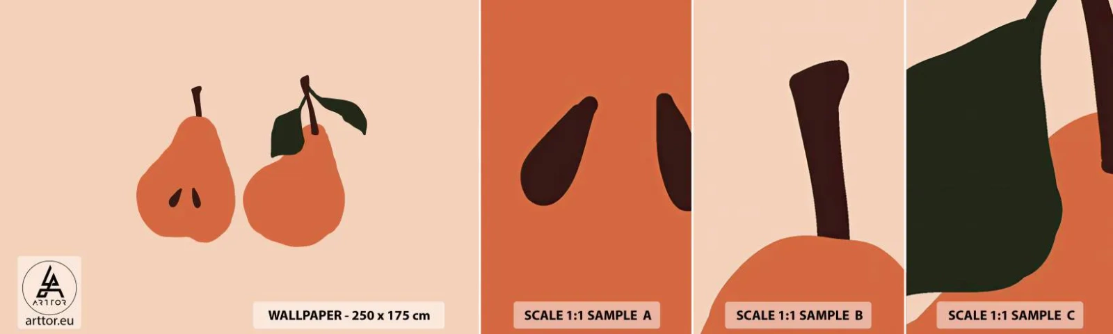 Fototapeta Próbka Standard Eco - Sama słodycz - Gruszka, Owoce, Minimalistyczny - 100x30 cm