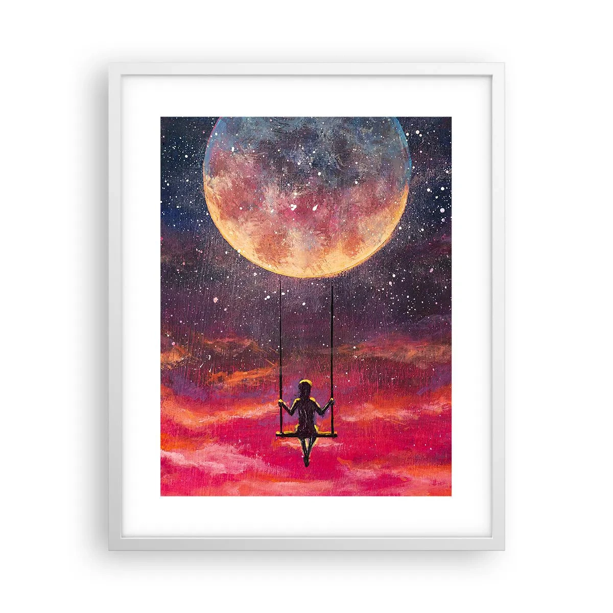 Plakat w białej ramie - Bujać w obłokach - 40x50 cm