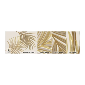 Fototapeta Próbka Samoprzylepna Deluxe Sticker - Złota Palma! - Abstrakcja, Liść Palmy, Grafika - 100x30 cm