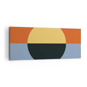 Obraz na płótnie - Abstrakcja geometryczna z kontrastowymi kolorami - 120x50cm - Kompozycja ciepła i chłodu - Nowoczesna dekoracja ścienna do salonu i sypialni ARTTOR