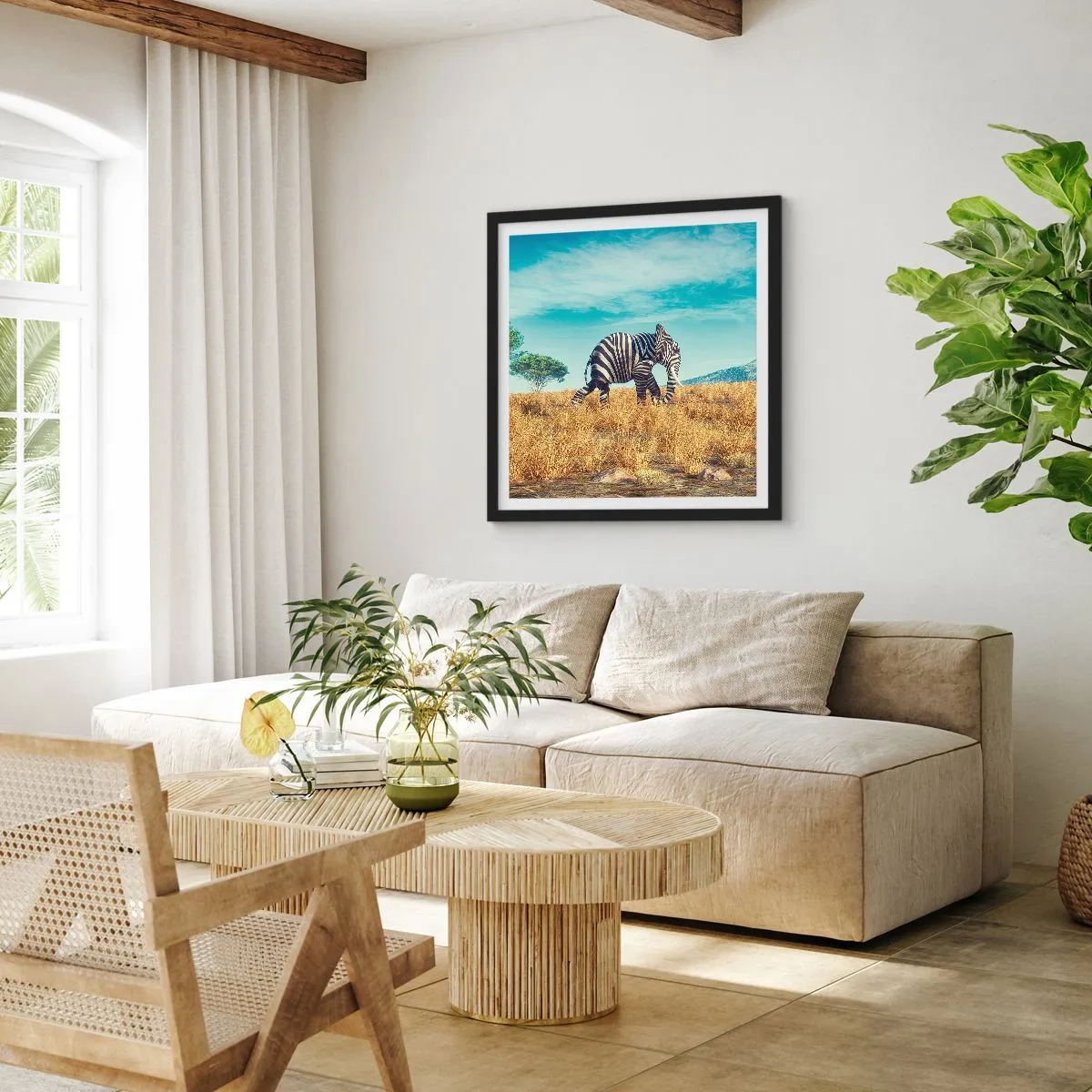 Plakat w czarnej ramie - Szarość już niemodna - 60x60 cm