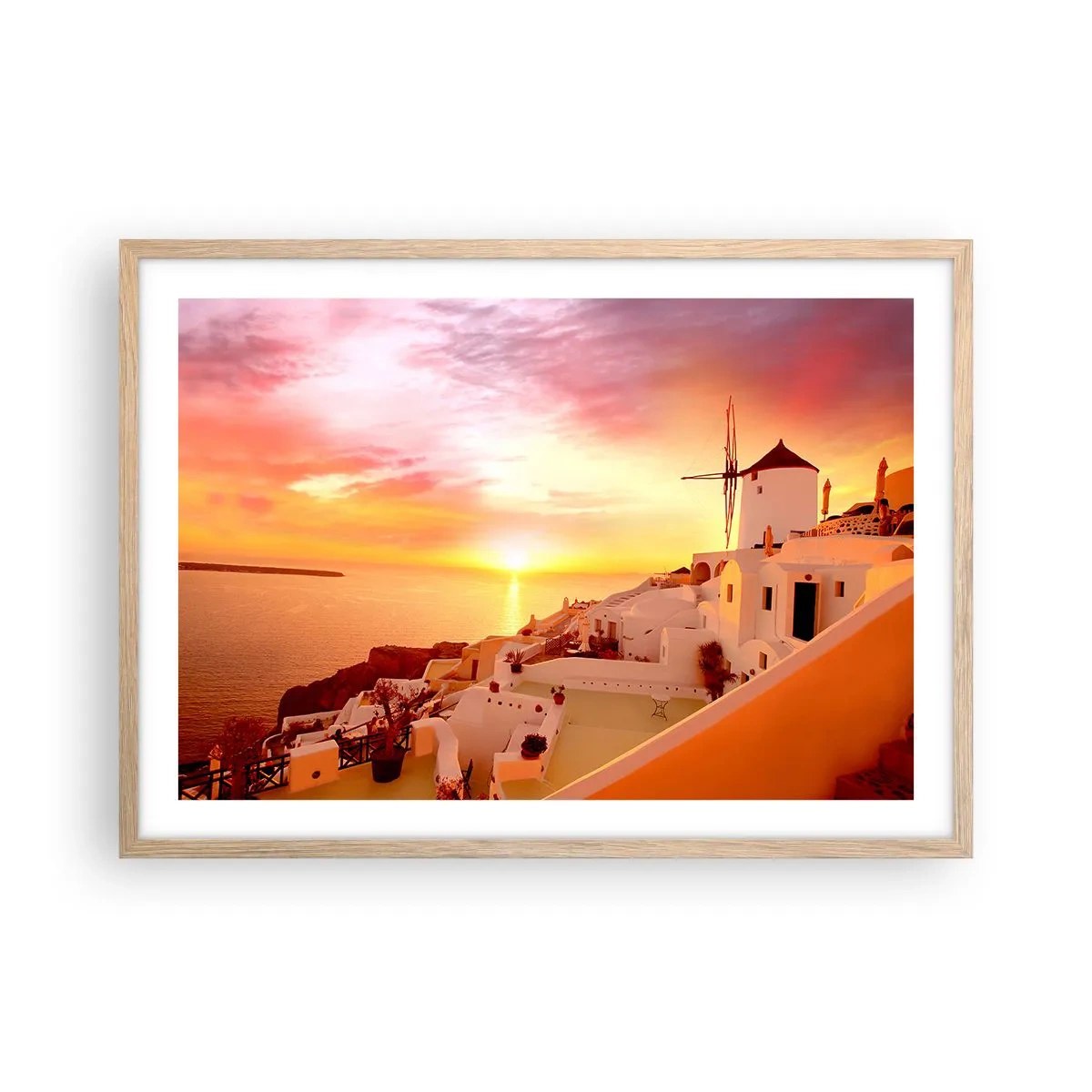 Plakat w ramie jasny dąb - Rozpłynąć się w bieli i złocie - 70x50 cm