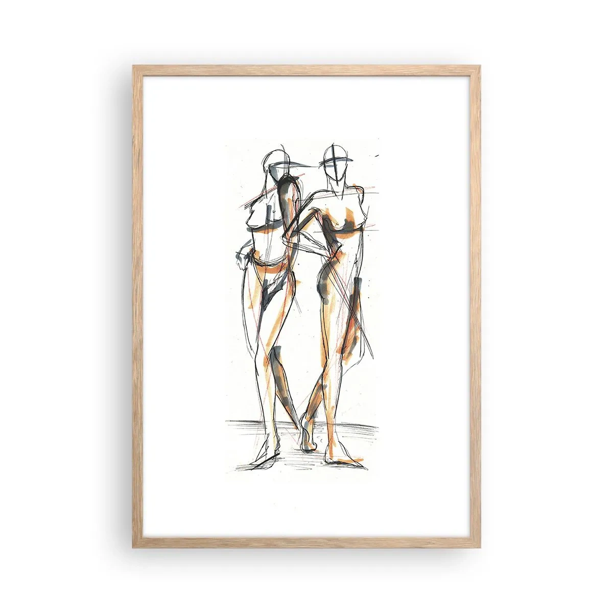 Plakat w ramie jasny dąb - Studium wdzięku - 50x70 cm