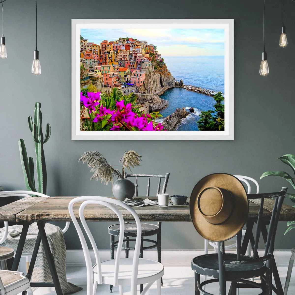 Plakat w białej ramie - Śmiejące się miasto - 70x50 cm