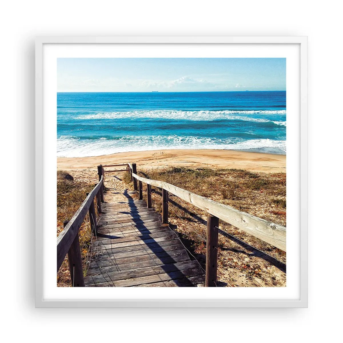 Plakat w białej ramie - Biegnij! - 60x60 cm