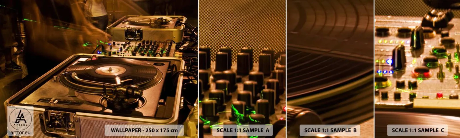 Fototapeta Próbka Samoprzylepna Deluxe Sticker - Czujesz tę moc? - Muzyka, Dj, Płyta Winylowa - 100x30 cm