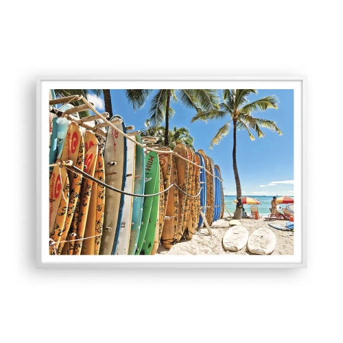 Plakat w białej ramie - Słoneczna zabawa - 100x70 cm