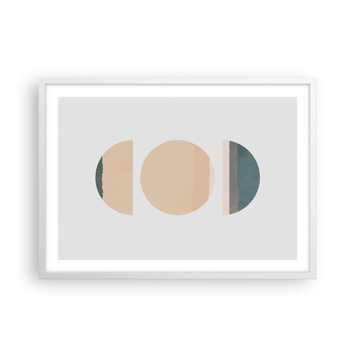 Plakat w białej ramie - Koło za kołem - 70x50 cm