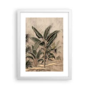 Plakat w białej ramie - Rycina w kolonialnym stylu - 30x40 cm