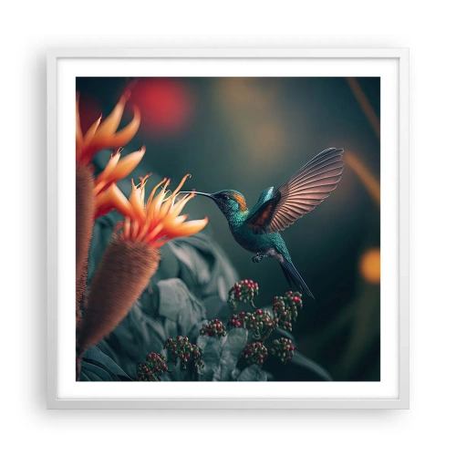 Plakat w białej ramie - naprawdę barwne życie - 60x60 cm