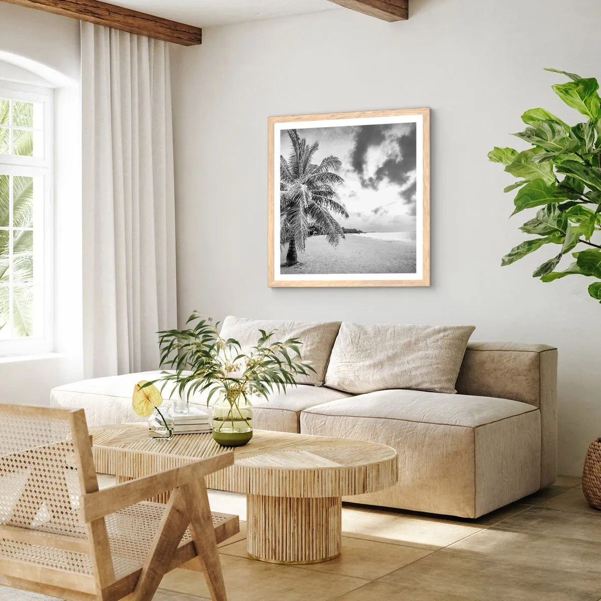 Plakat w ramie jasny dąb - Gdy tęsknisz do samotności… - 30x30 cm