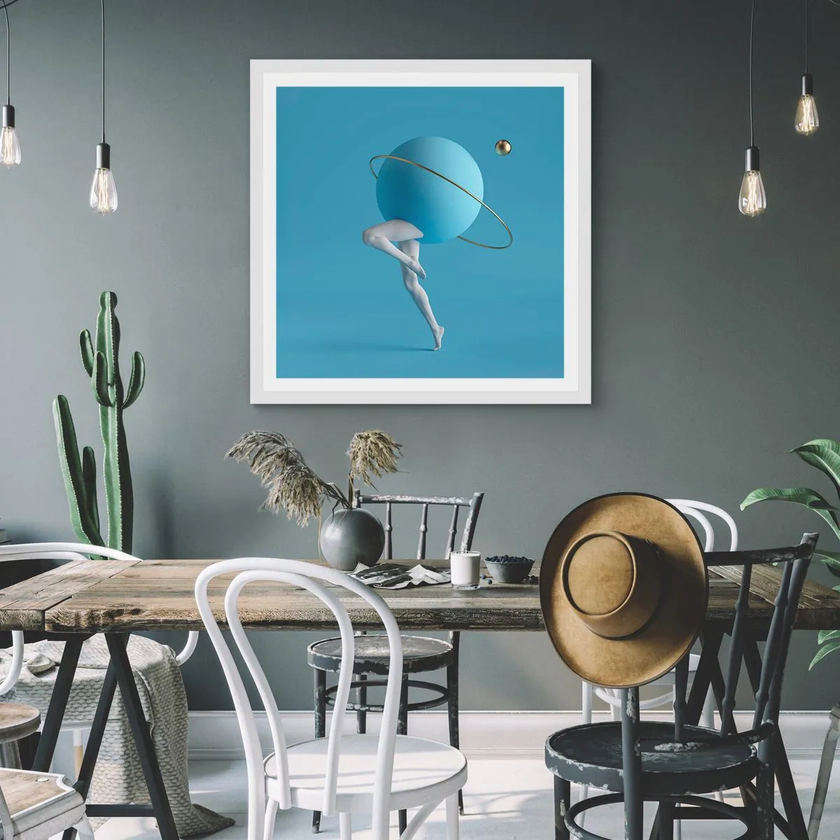 Plakat w białej ramie - A planety szaleją - 40x40 cm