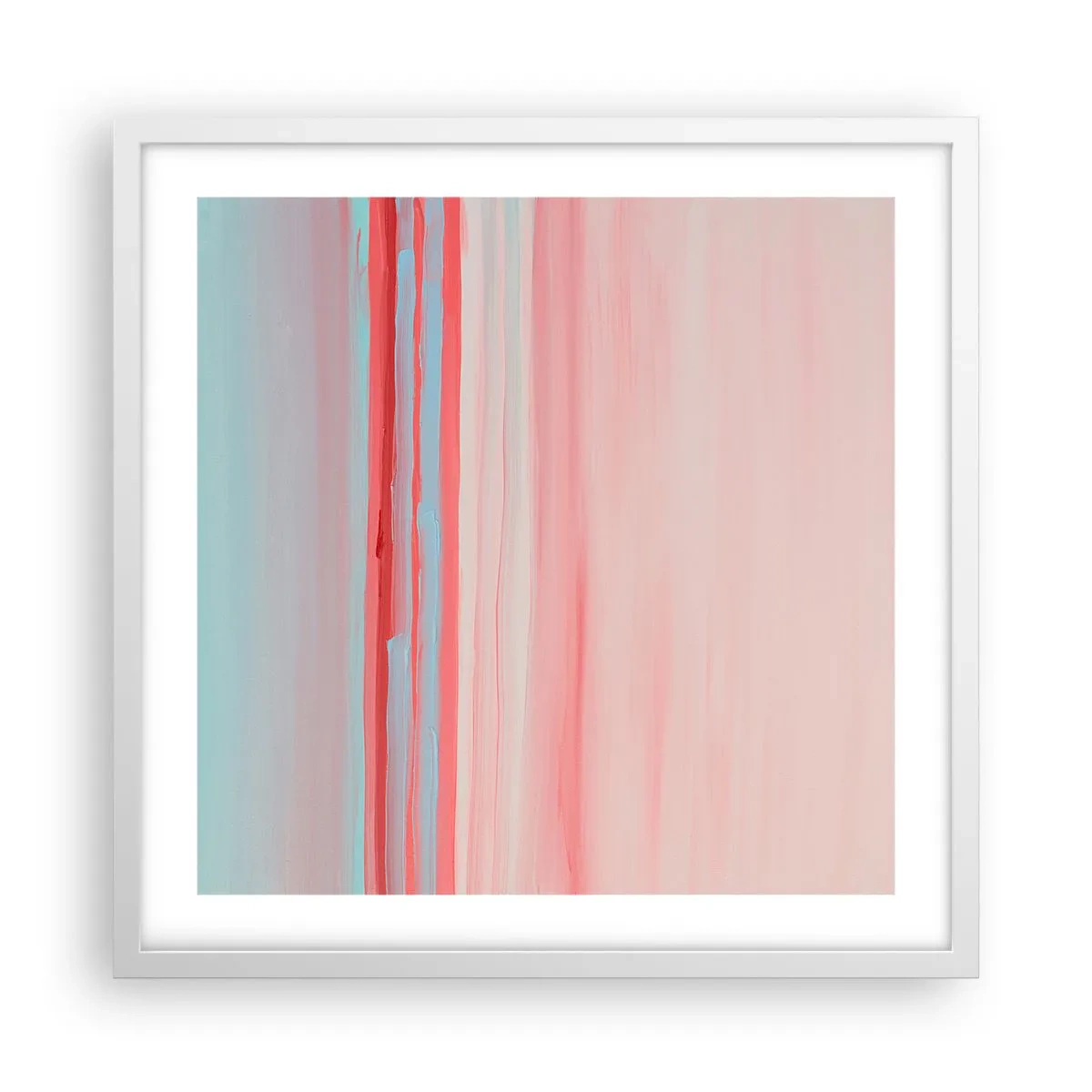 Plakat w białej ramie - Abstrakcja o świcie - 50x50 cm