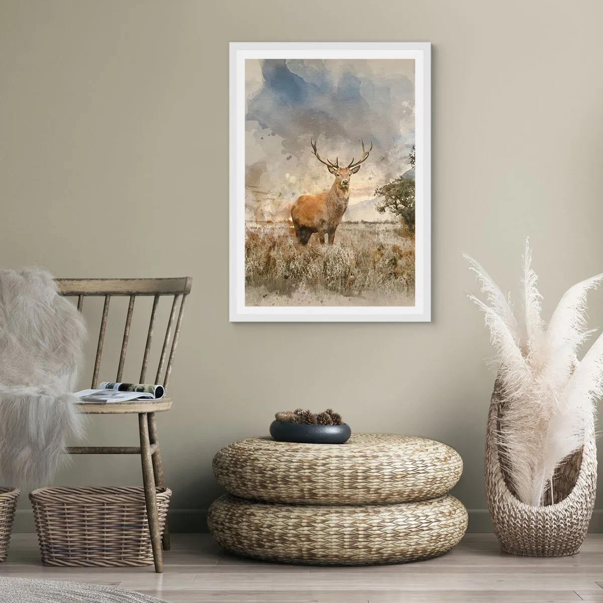 Plakat w białej ramie - Godność - siła - dostojeństwo - 70x100 cm