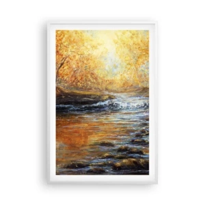 Plakat w białej ramie - Złoty potok - 61x91 cm