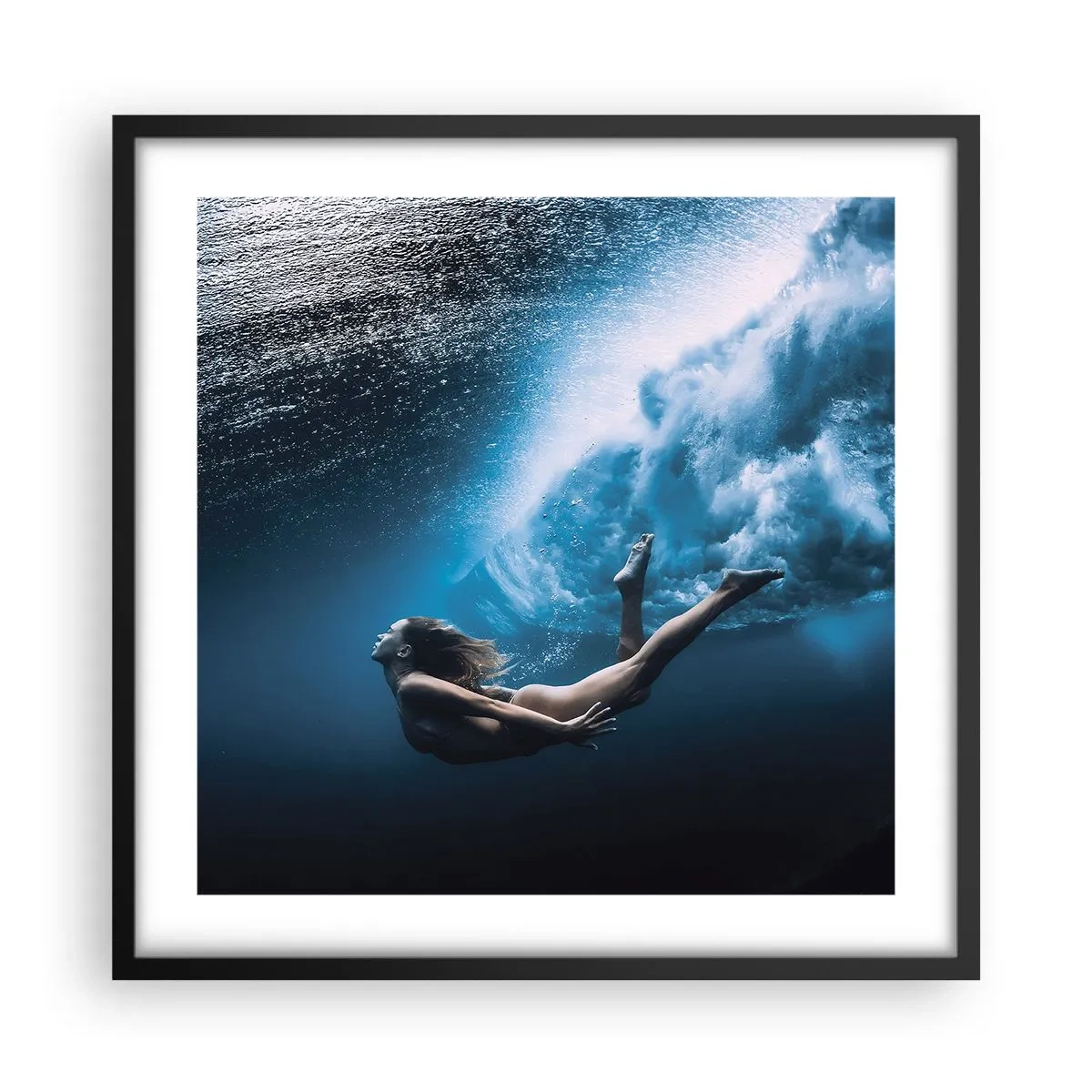 Plakat w czarnej ramie - Współczesna syrena - 50x50 cm