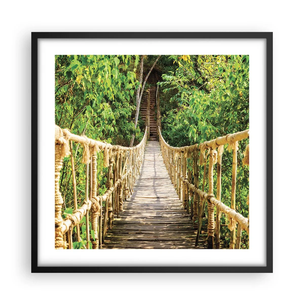 Plakat w czarnej ramie - Zawieszony w zieleni - 50x50 cm