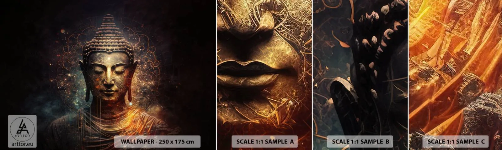 Fototapeta Próbka Samoprzylepna Deluxe Sticker - Duchowa równowaga - Budda, Medytacja, Religia - 100x30 cm