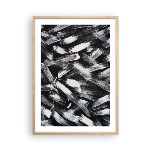 Plakat w ramie jasny dąb - Abstrakcja w duchu industrialnym - 50x70 cm