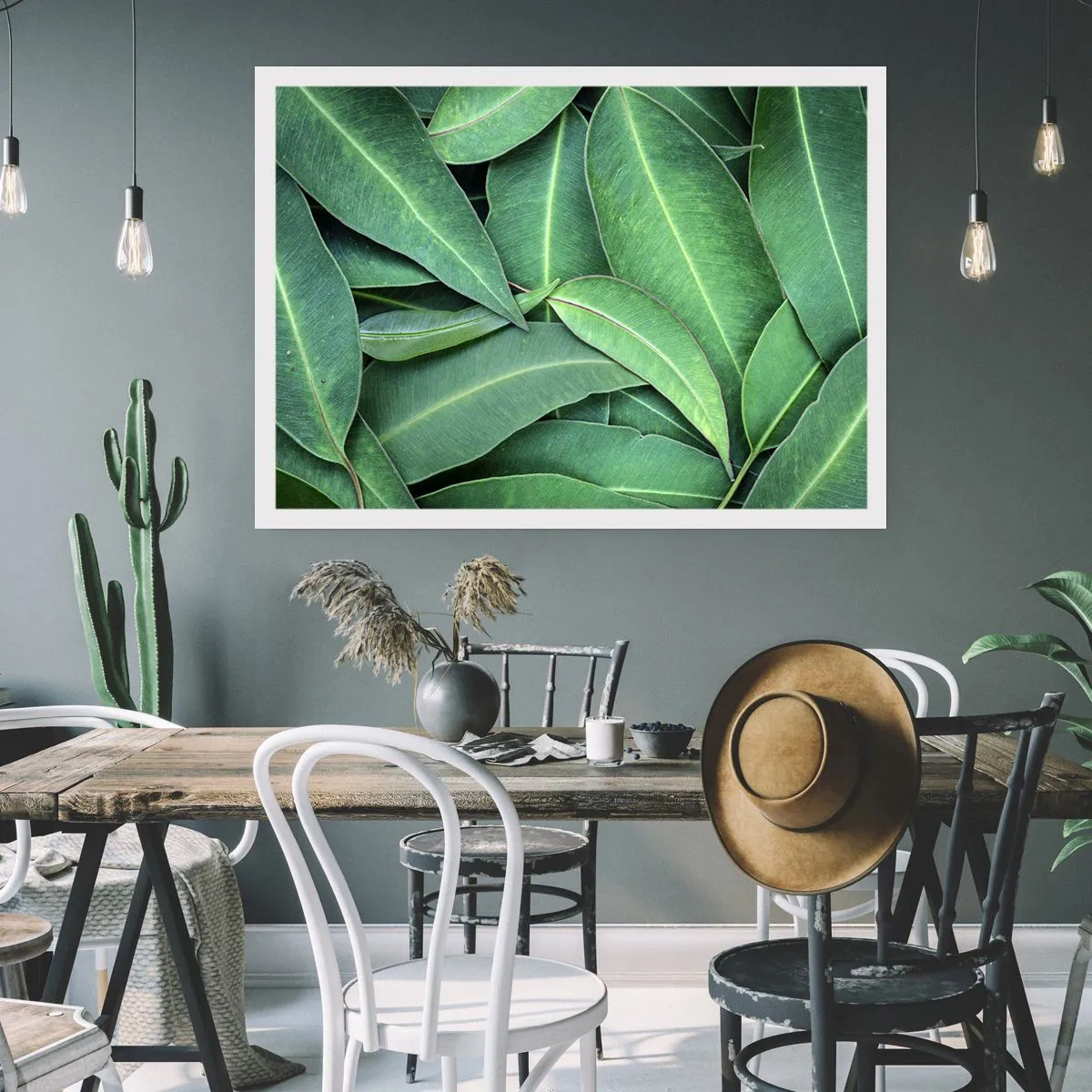 Plakat - Zbliżenie na zielone liście tworzące naturalny wzór - 100x70cm - Soczyste i świeże - Nowoczesna dekoracja ścienna do salonu i sypialni ARTTOR