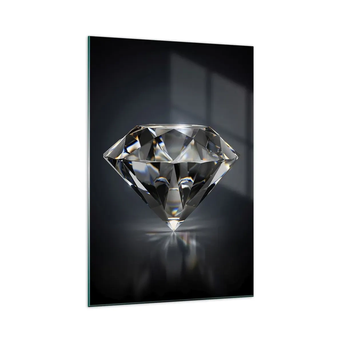 Obraz na szkle - Diament na ciemnym tle w artystycznym ujęciu - 70x100cm - Best girls friend - Nowoczesna dekoracja ścienna do salonu i sypialni ARTTOR