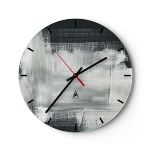 Zegar ścienny - Abstrakcyjny wzór w odcieniach czerni i bieli - 30x30cm - Utkane z pionu i poziomu - Nowoczesna dekoracja ścienna do salonu, kuchni i sypialni ARTTOR