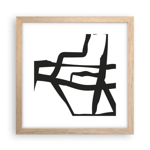 Plakat w ramie jasny dąb - Czarno-biała konstrukcja - 30x30 cm