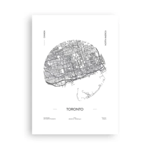 Plakat - Minimalistyczna mapa Toronto w czarno-białej tonacji - 50x70cm - Anatomia Toronto - Nowoczesna dekoracja ścienna do salonu, kuchni i sypialni ARTTOR