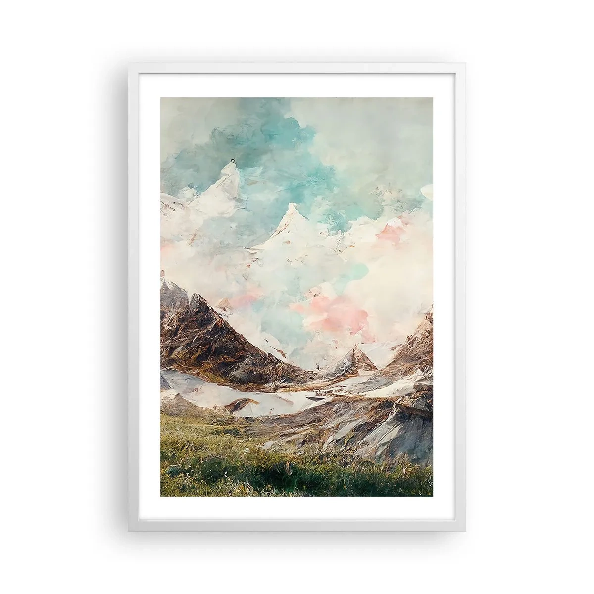 Plakat w białej ramie - Skalne ostrza - 50x70 cm